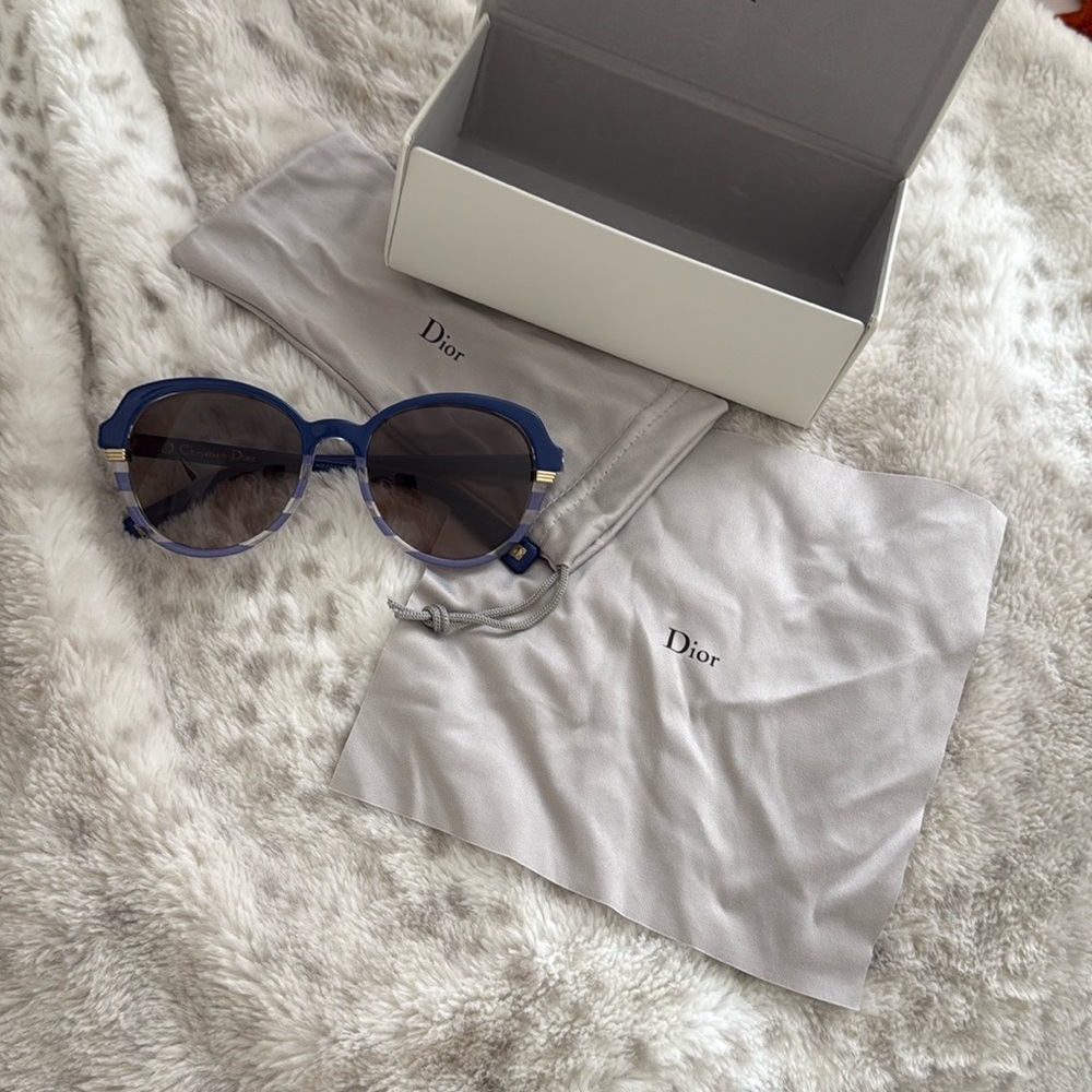 Authentic Dior Blue Gradient Sunglasses With Box,… - image 2